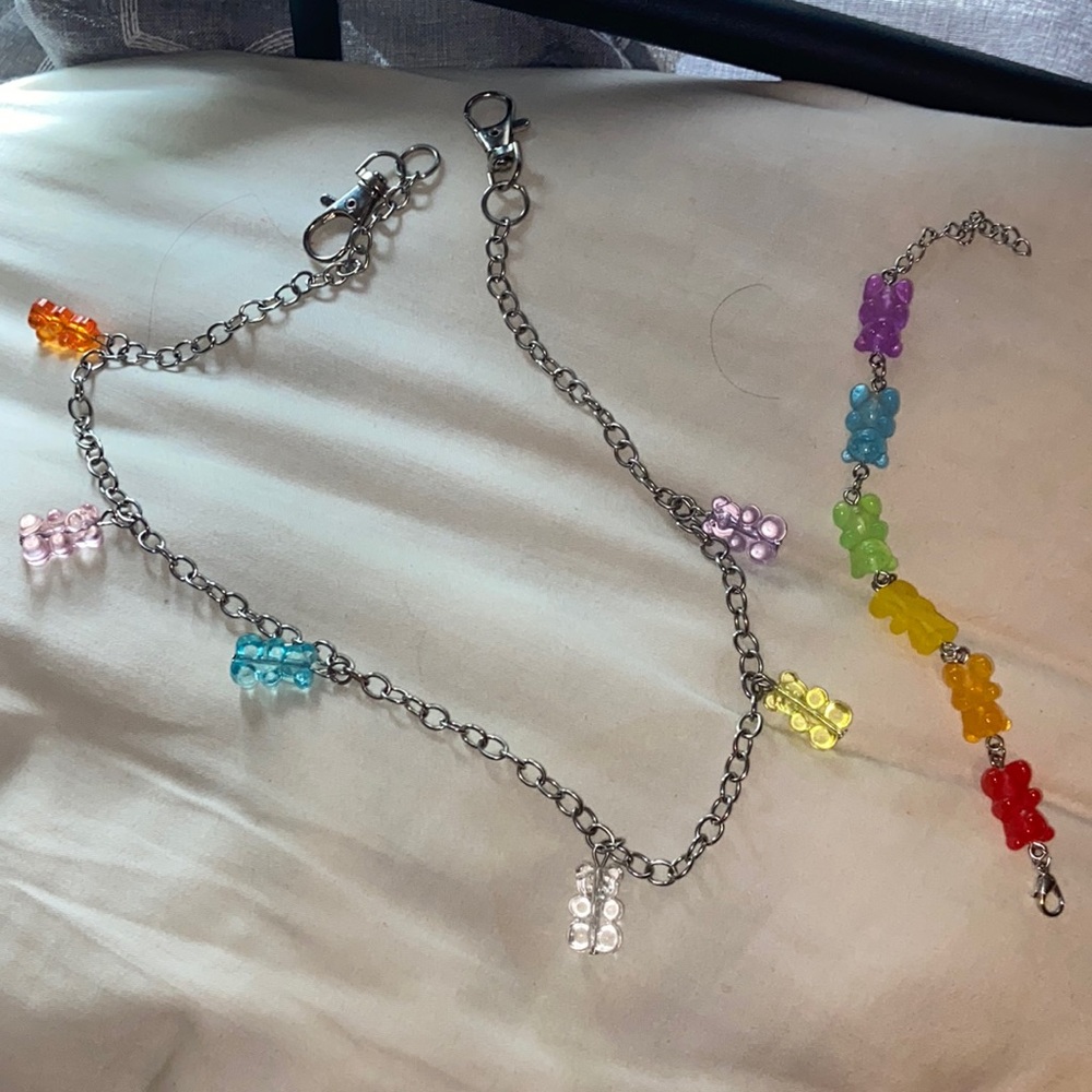 Cute gummy bear charm bracelet and gummy bear side accessory